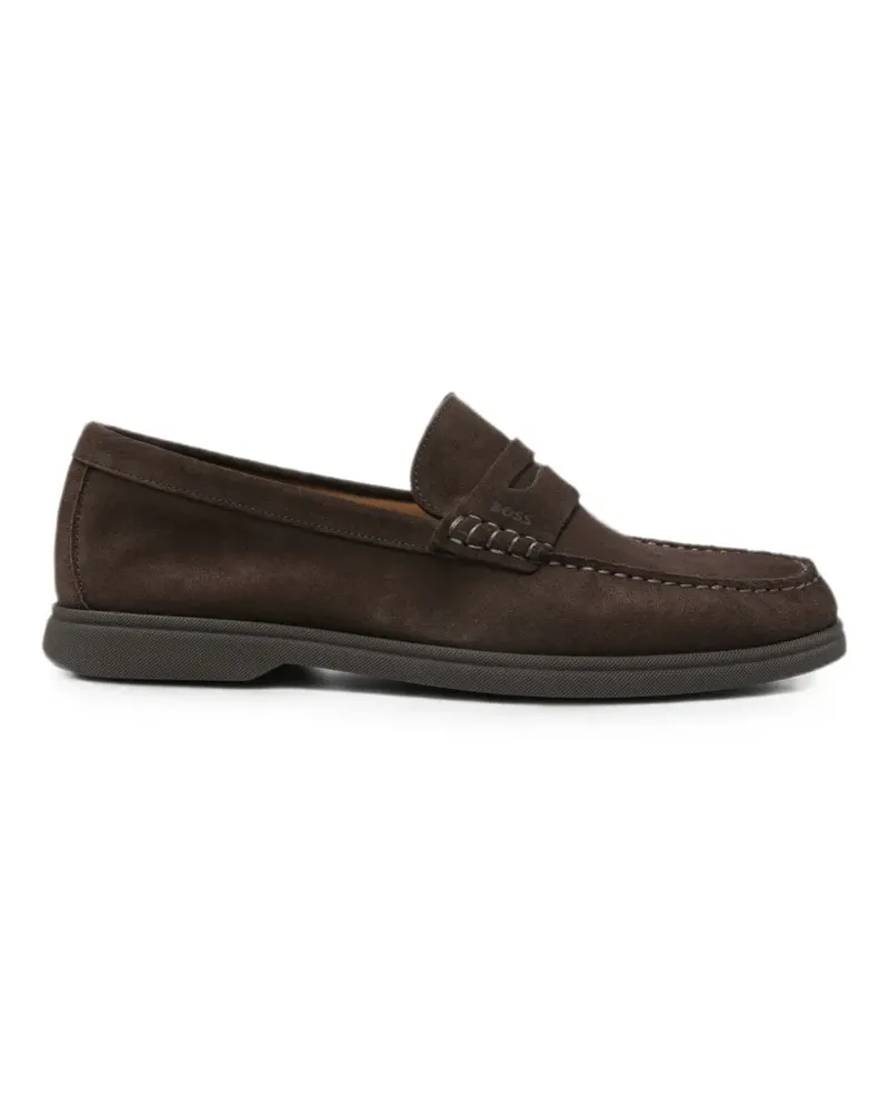 HUGO BOSS suede slip-on loafers - Braun Braun