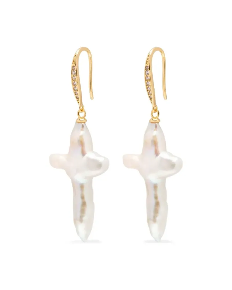 Nialaya Ohrringe mit Barockperle - WHITE White