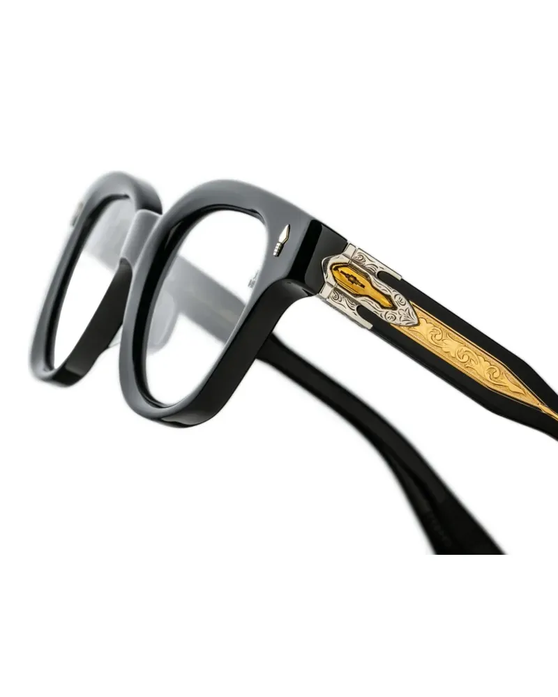 Jacques Marie Mage Brille mit rundem Gestell - Schwarz Schwarz