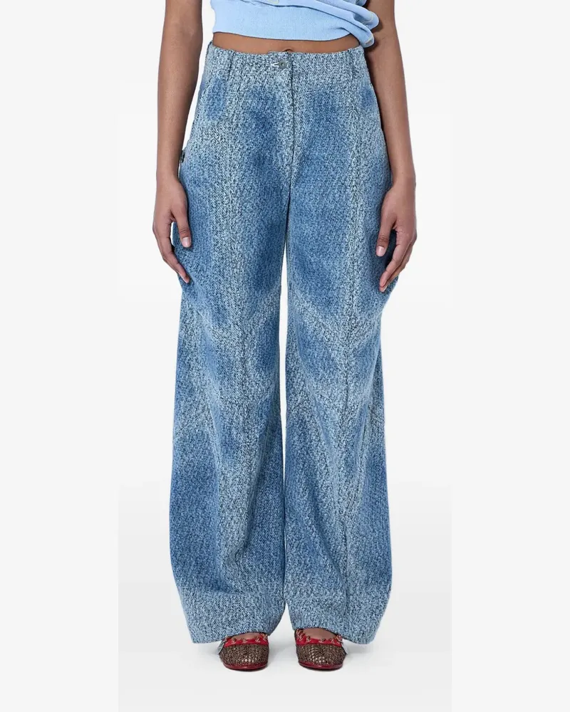 KIKO KOSTADINOV textured-finish trousers - Blau Blau