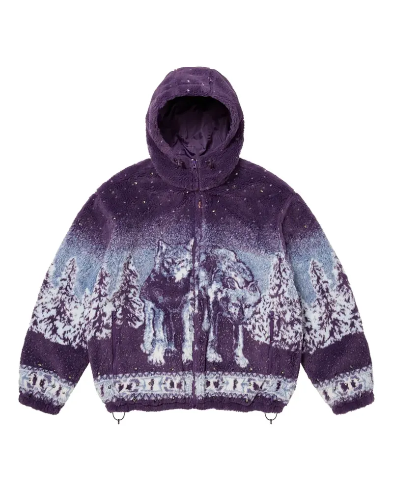 Supreme Being reversible hooded fleece jacket - Violett Violett