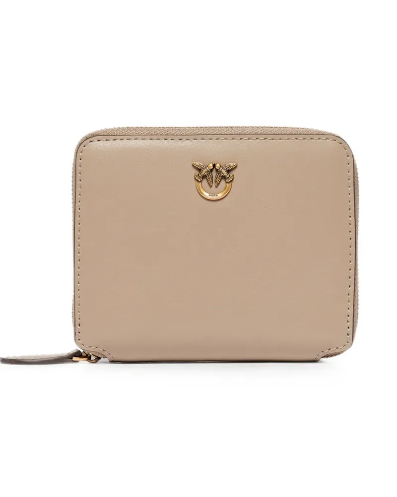 Pinko Love Birds leather wallet - Nude Nude