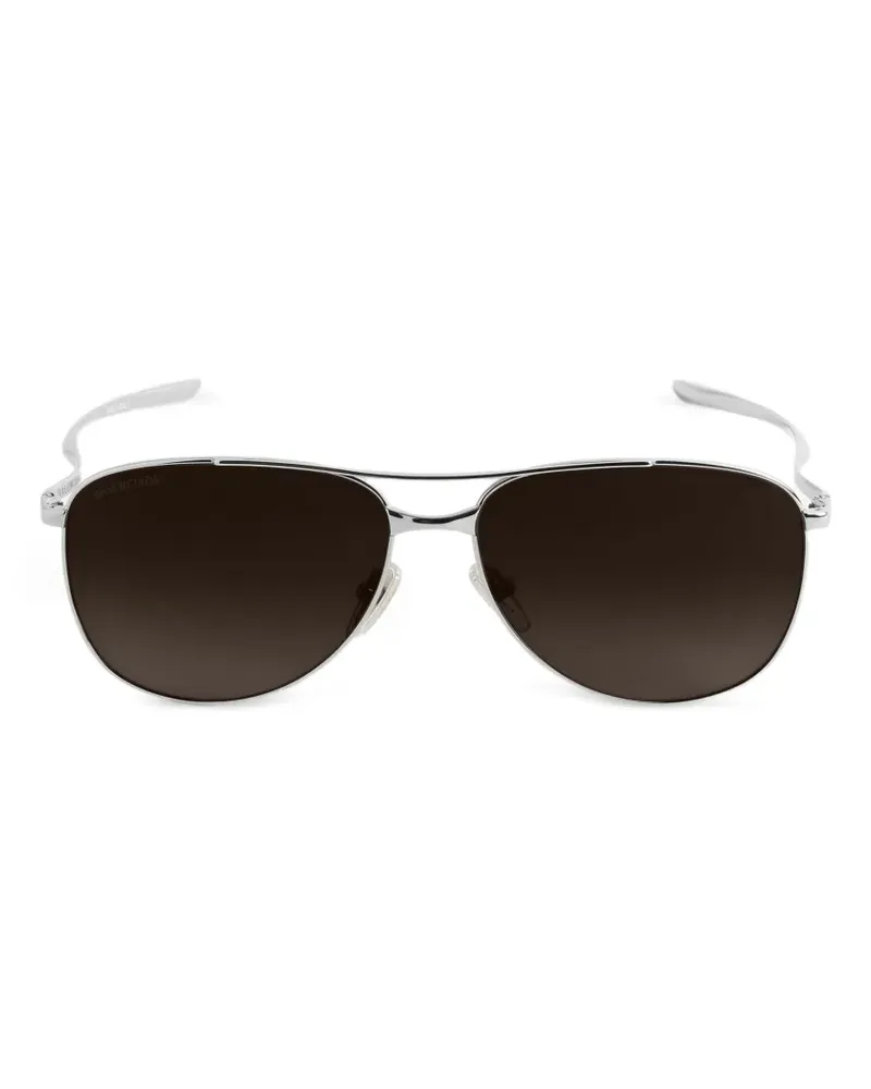 Balenciaga Monday Pilotenbrille in glänzendem Silber Silber
