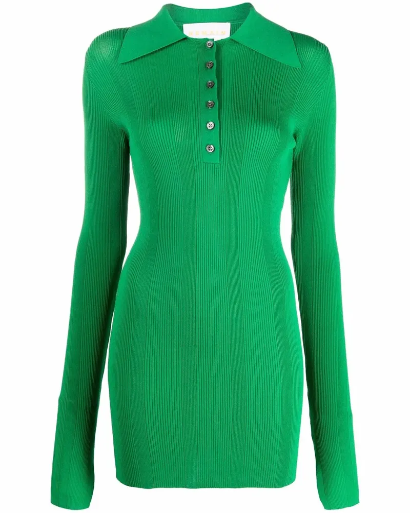 REMAIN Poloshirt aus geripptem Strick - Grün Grün