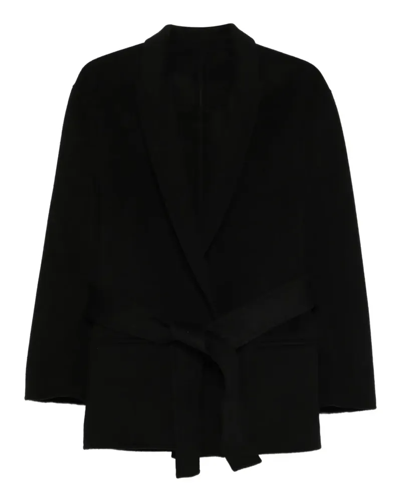 Alberta Ferretti Doppelreihiger Mantel mit Gürtel - Schwarz Schwarz