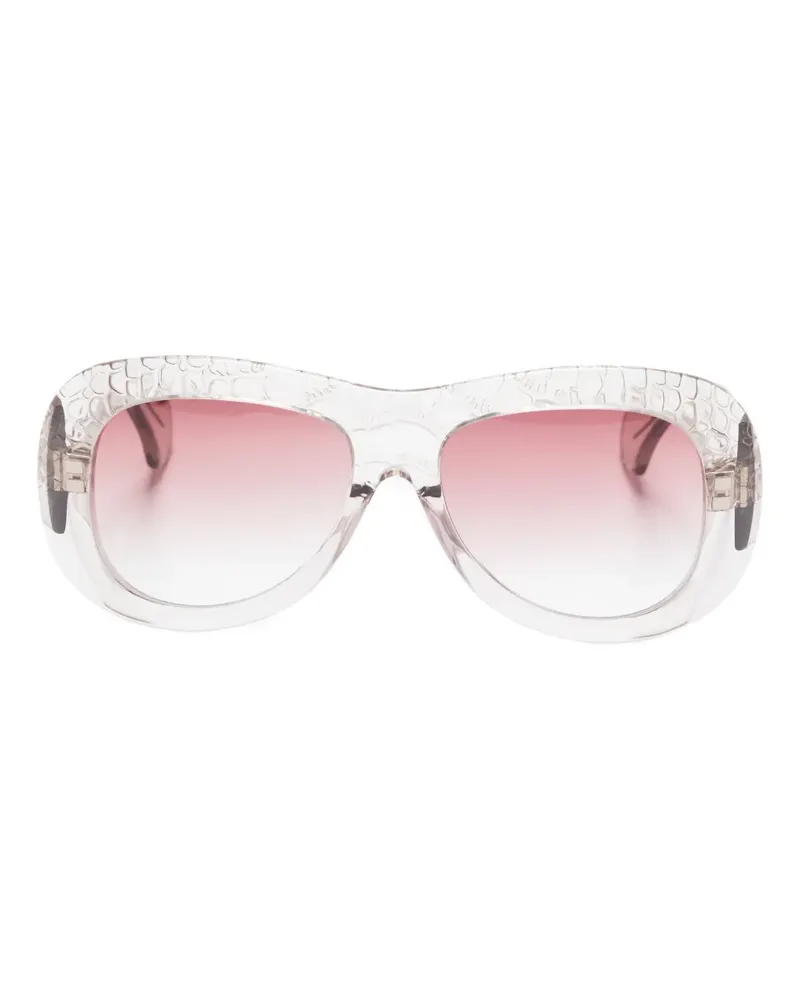 Aquazzura Bella 41 Sonnenbrille mit strukturiertem Gestell - Grau Grau