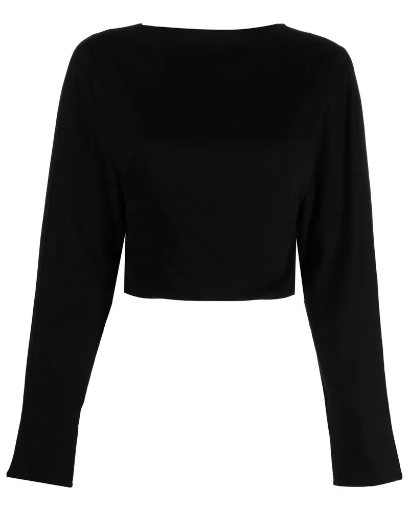 RTA Cropped-Oberteil mit V-Ausschnitt - Schwarz Schwarz
