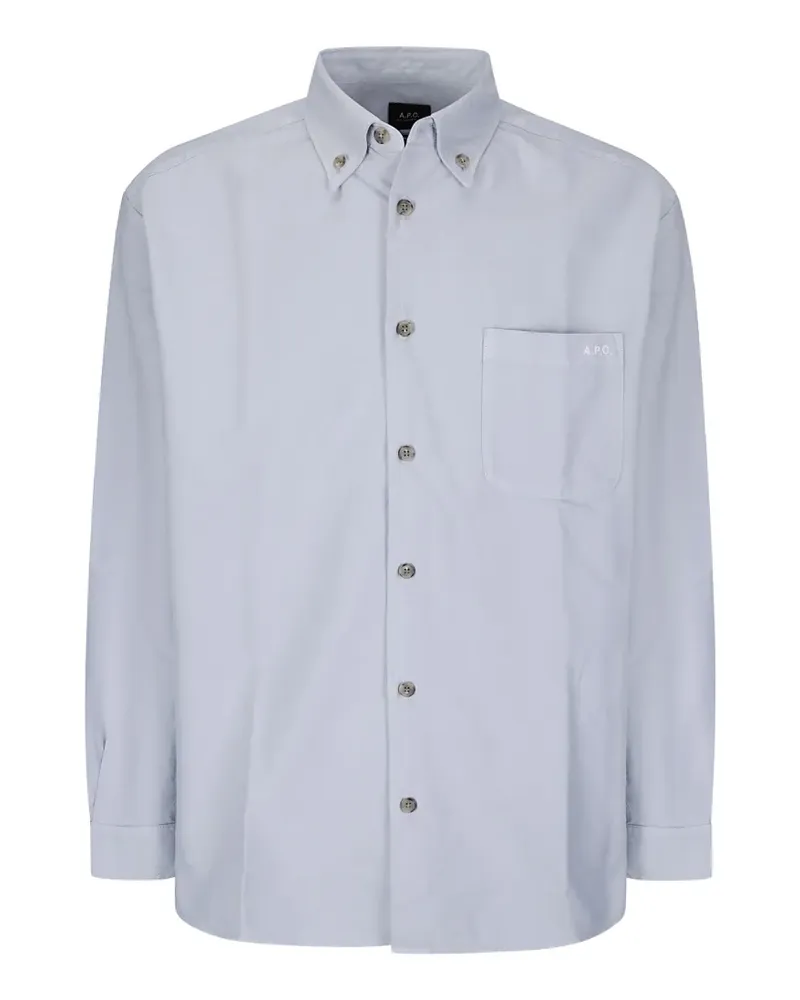 A.P.C. Mateo logo-embroidered shirt - Blau Blau