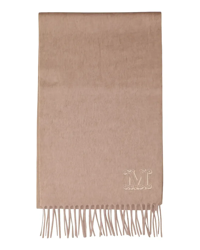 Max Mara Bestickter Schal mit Fransen - Nude Nude