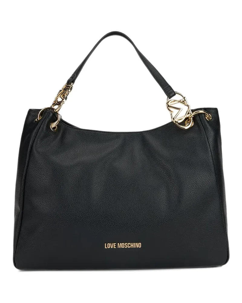 Moschino Shopper mit Logo-Schild - Schwarz Schwarz
