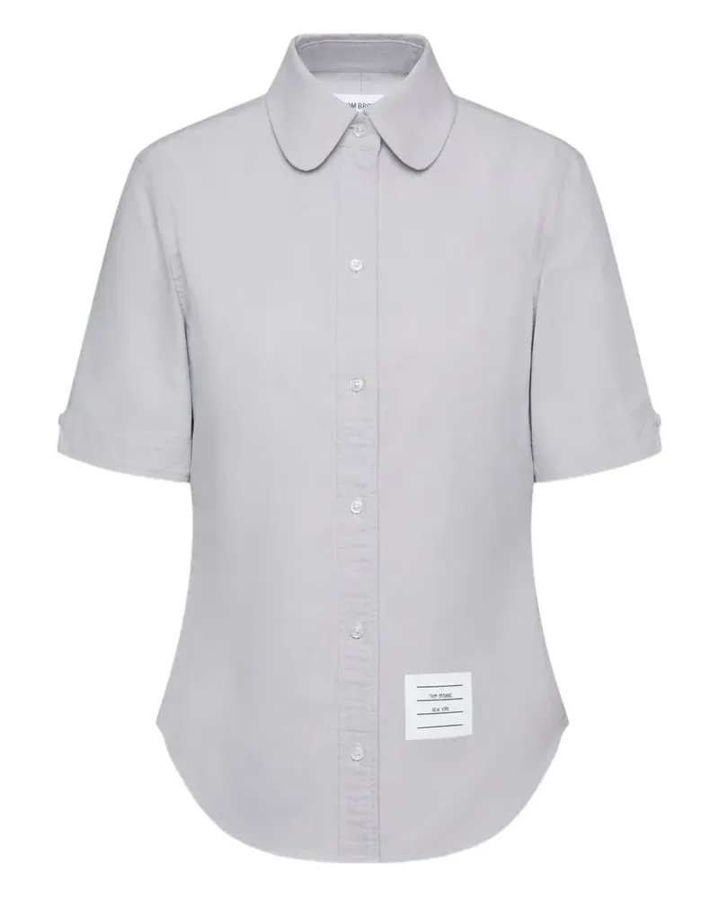 Thom Browne Kurzärmeliges Oxford-Hemd - Grau Grau