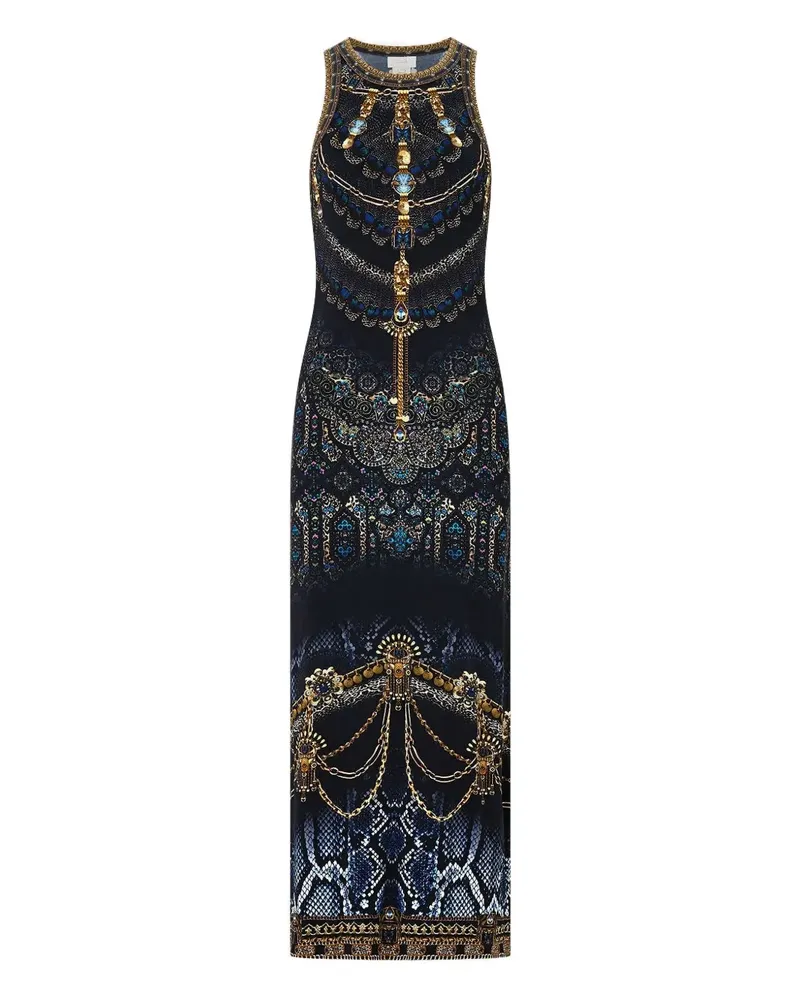 Camilla Jersey-Midikleid - Blau Blau