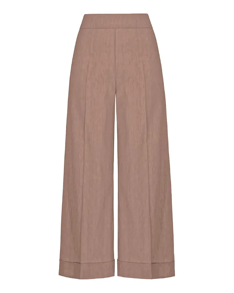 D.EXTERIOR pressed-crease turn-up cuff trousers - Nude Nude