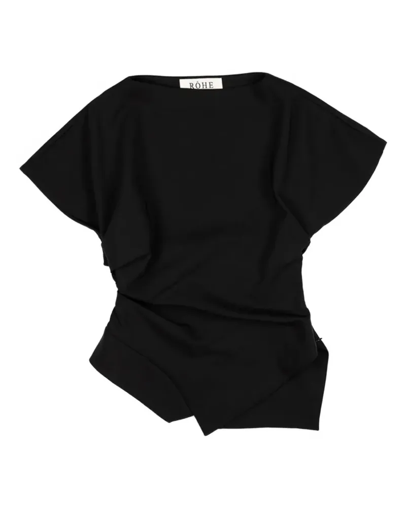 Róhe Asymmetrisches T-Shirt - Schwarz Schwarz