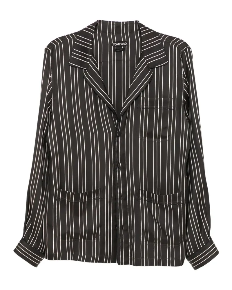 Tom Ford Gestreiftes Hemd - Schwarz Schwarz