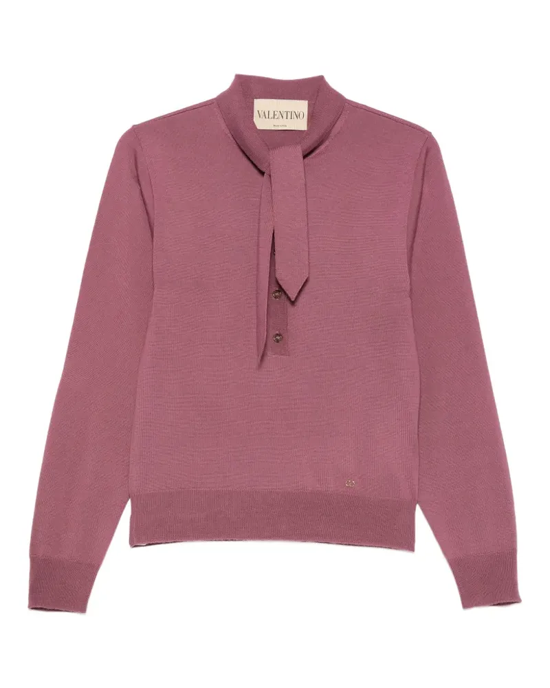 Valentino Garavani tie-neck button-up polo shirt - Violett Violett