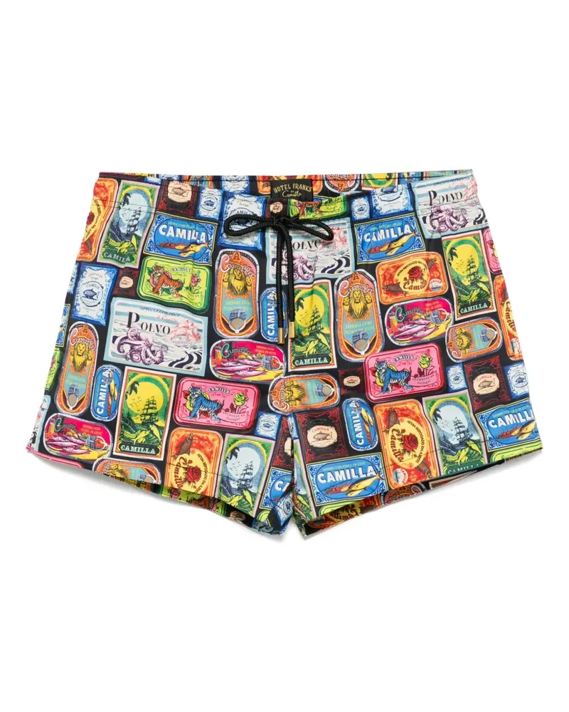 Camilla Badeshorts mit Sal do Mar-Print - Schwarz Schwarz