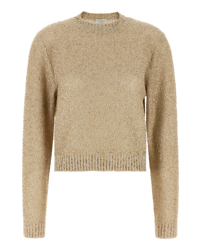 Brunello Cucinelli sequin-embellished knitted sweater - Gold Gold