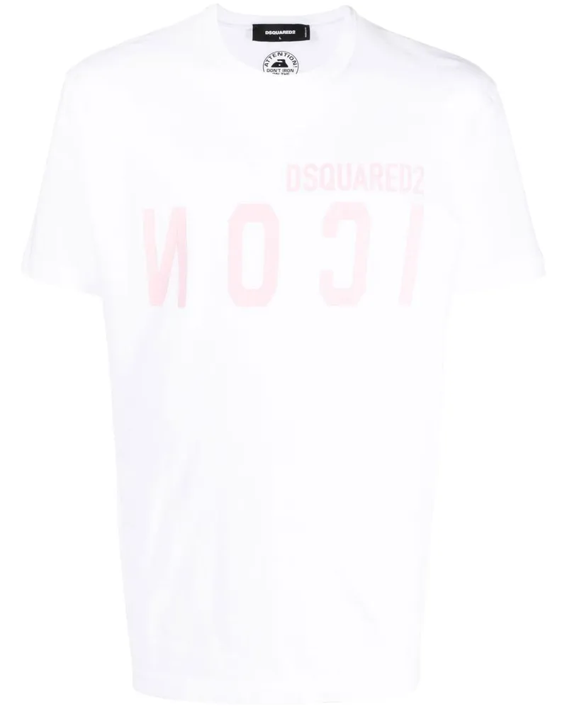 Dsquared2 T-Shirt mit gespiegeltem Logo - Weiß Weiß