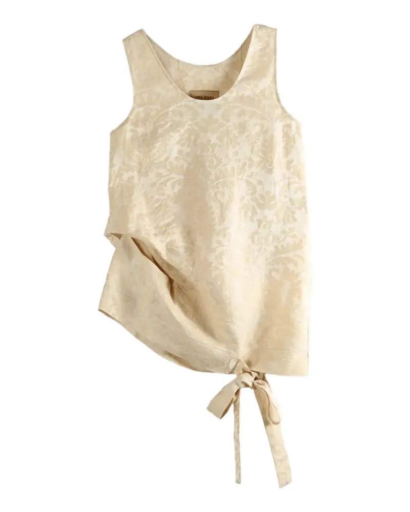 Uma Wang damask-pattern tie-fastening top - Gelb Gelb