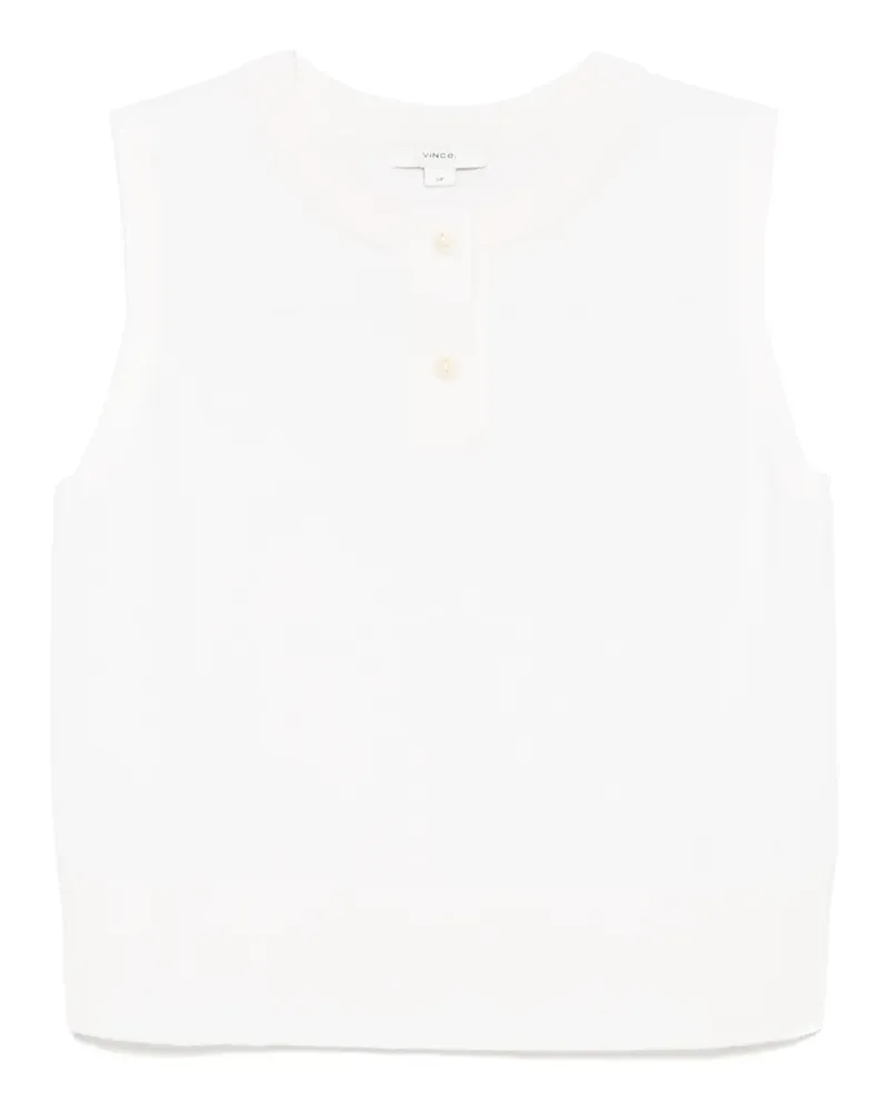 Vince Gestricktes Henley-Oberteil - Weiß Weiß