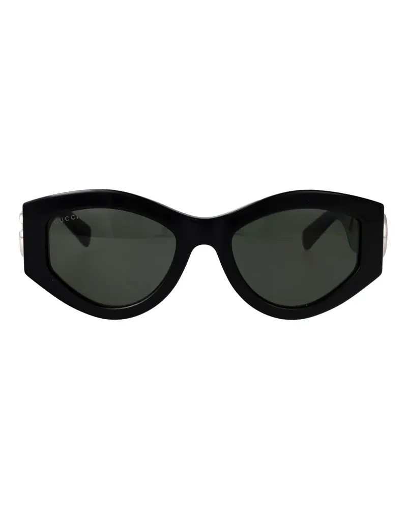 Gucci Sonnenbrille mit geometrischem Gestell - Schwarz Schwarz