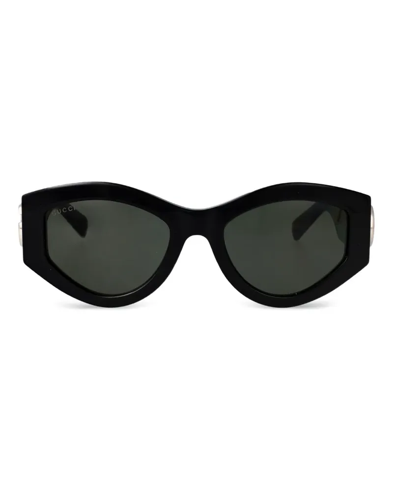 Gucci Sonnenbrille mit geometrischem Gestell - Schwarz Schwarz