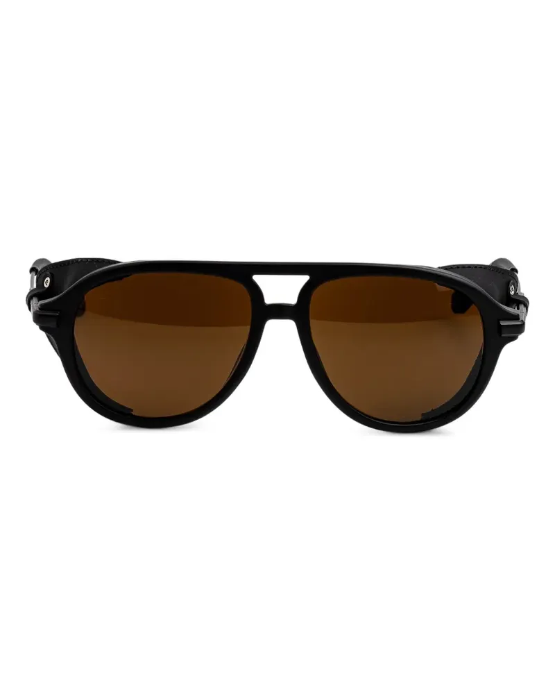 Vuarnet Pilotenbrille mit Lederbesatz - Schwarz Schwarz