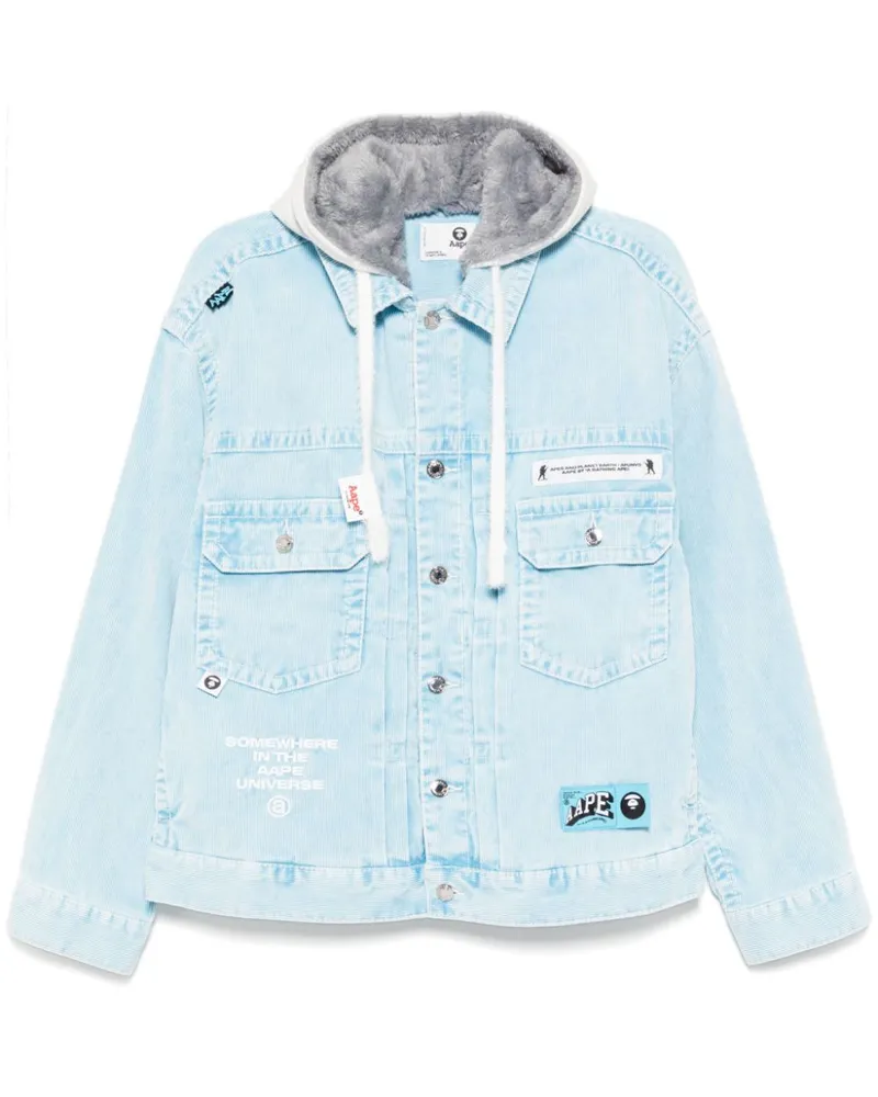 BAPE Kapuzenjacke mit Moonface-Logo - Blau Blau