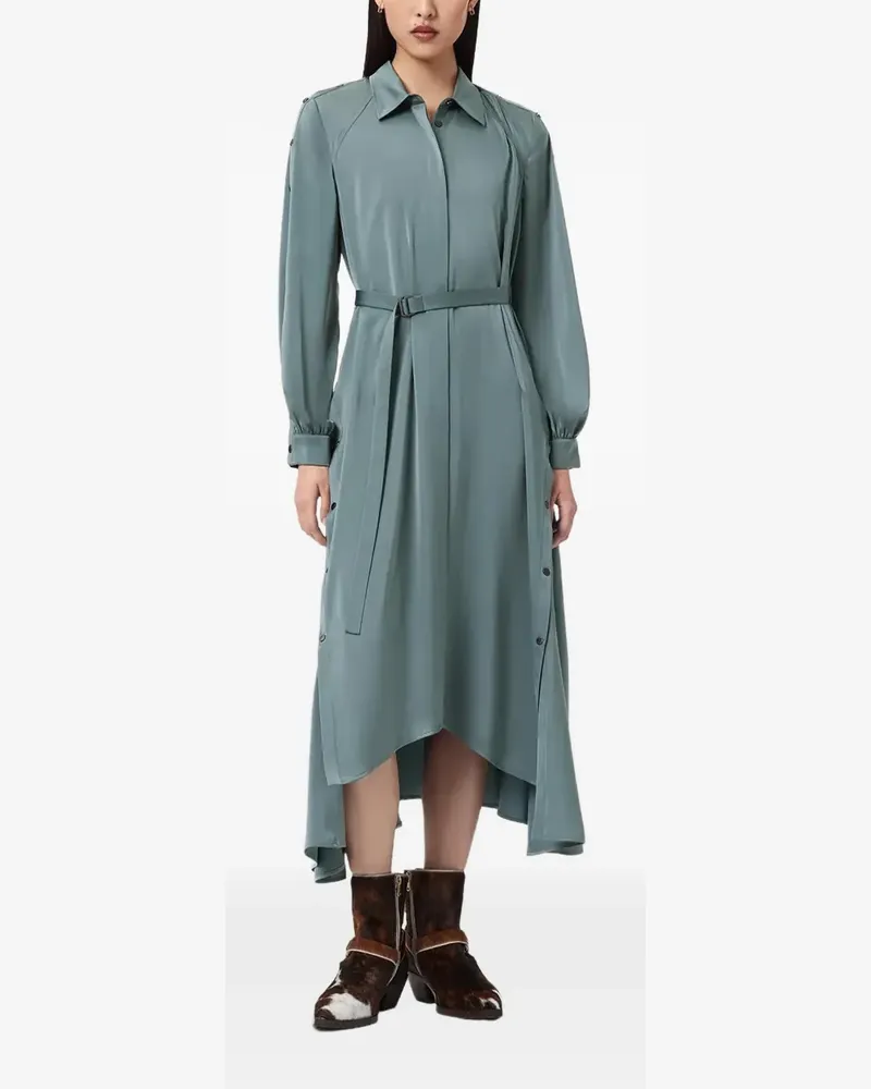 AllSaints Lexi Hemdkleid mit Gürtel - Blau Blau