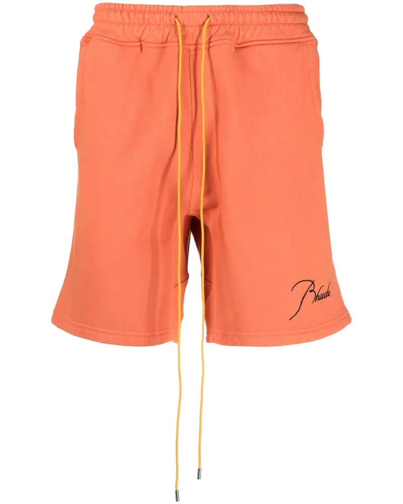 RHUDE Joggingshorts mit Logo-Stickerei - Orange Orange