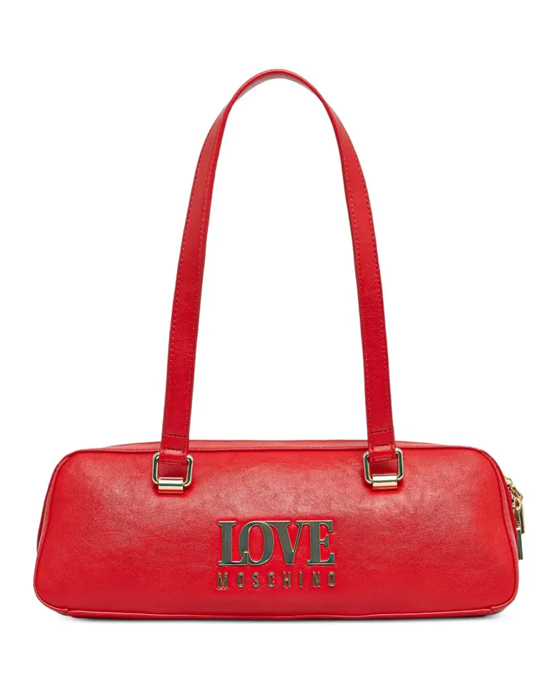 Moschino Shopper mit Logo-Schild - Rot Rot