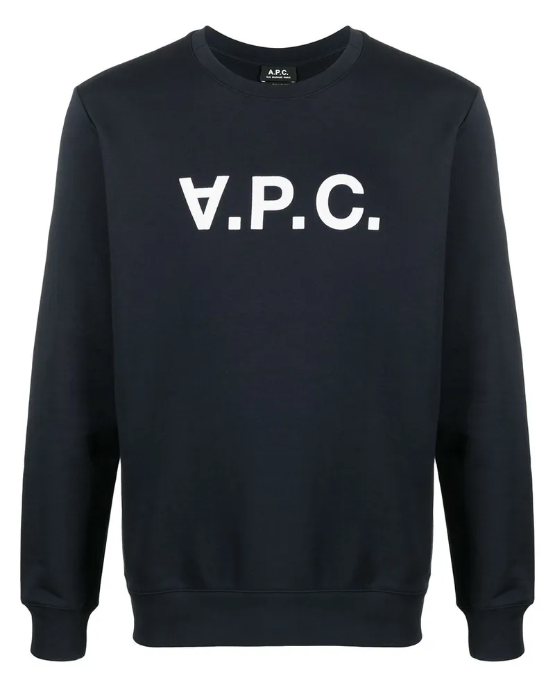 A.P.C. Sweatshirt mit Logo-Print - Blau Blau