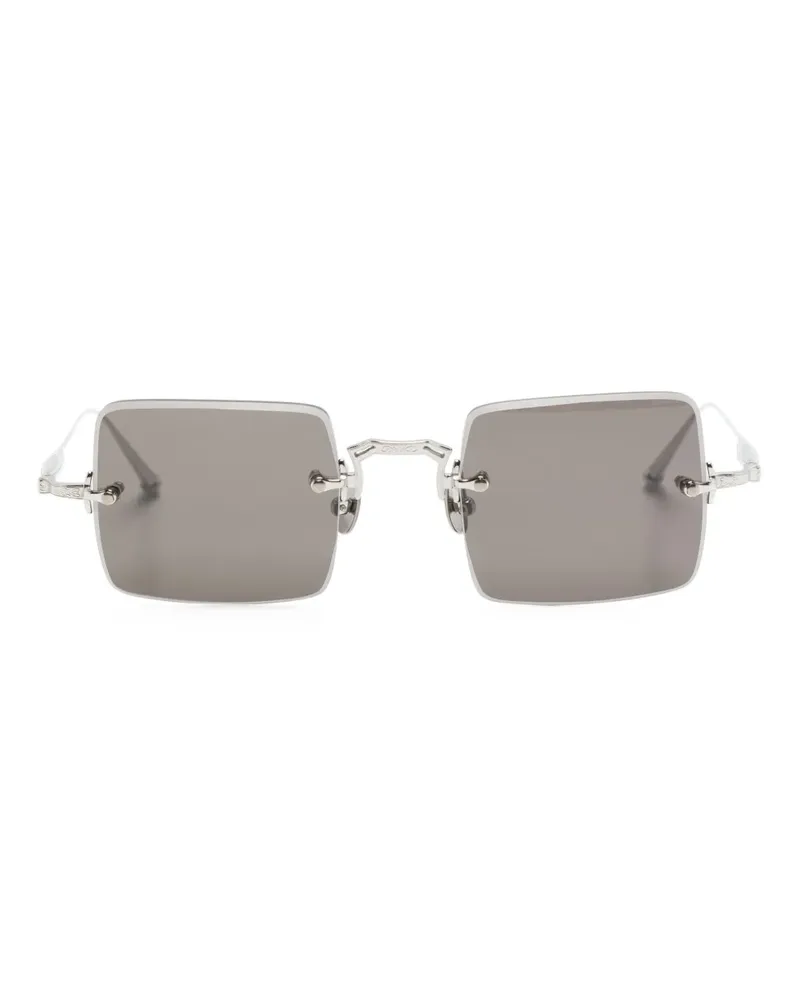 MATSUDA Rahmenlose Sonnenbrille mit eckigen Gläsern - Silber Silber