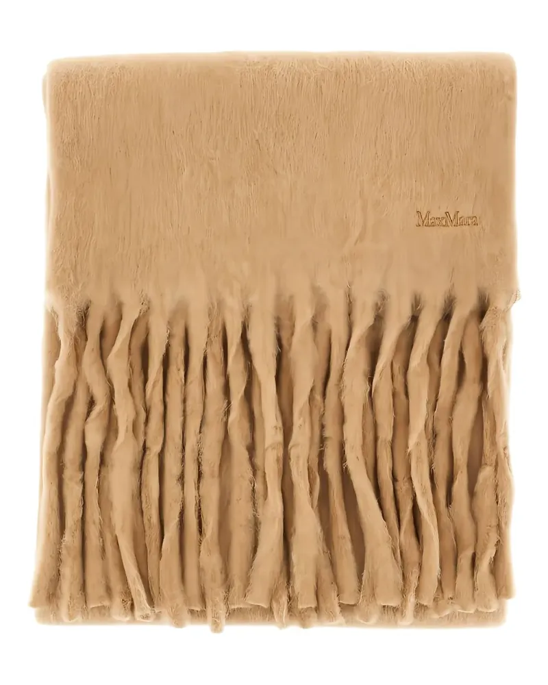 Max Mara Schal mit Fransen - Nude Nude