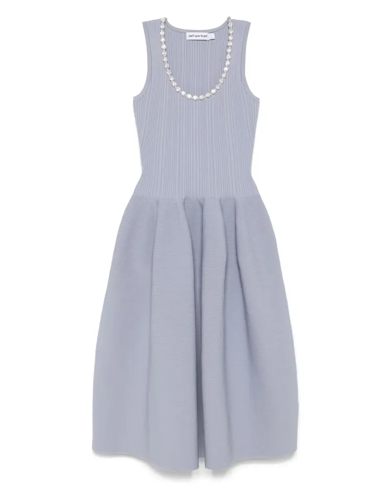 Self-Portrait Midikleid mit Strassverzierung - Blau Blau
