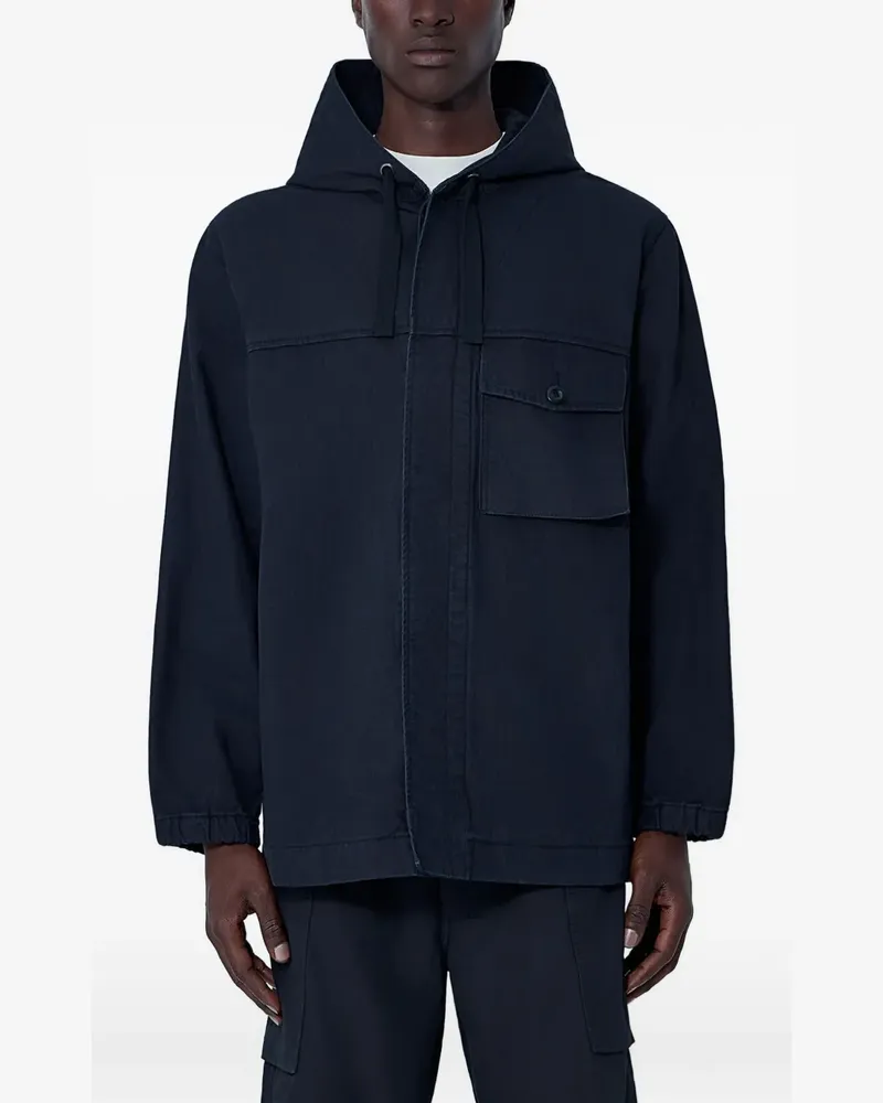 Margaret Howell hooded flap-pocket jacket - Schwarz Schwarz