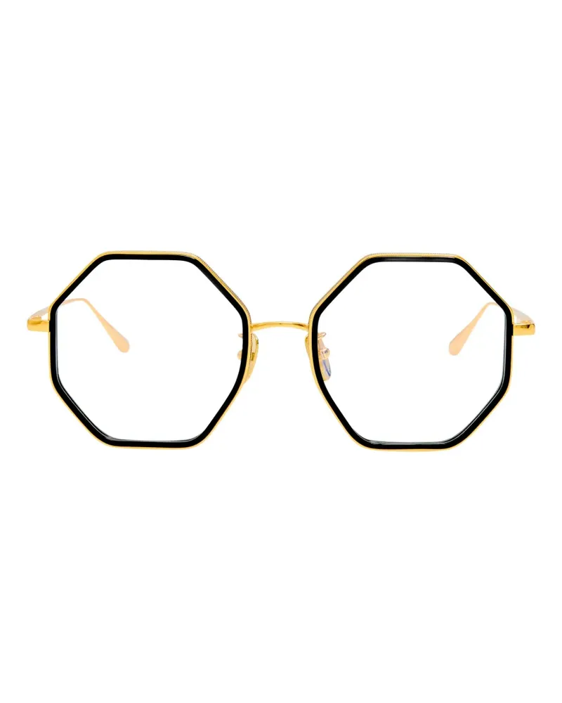 Linda Farrow Coraline geometric-frame glasses - Gold Gold