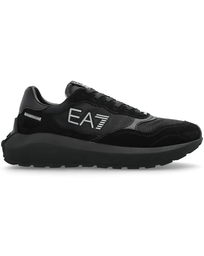EA7 Sneakers mit Logo-Print - Schwarz Schwarz