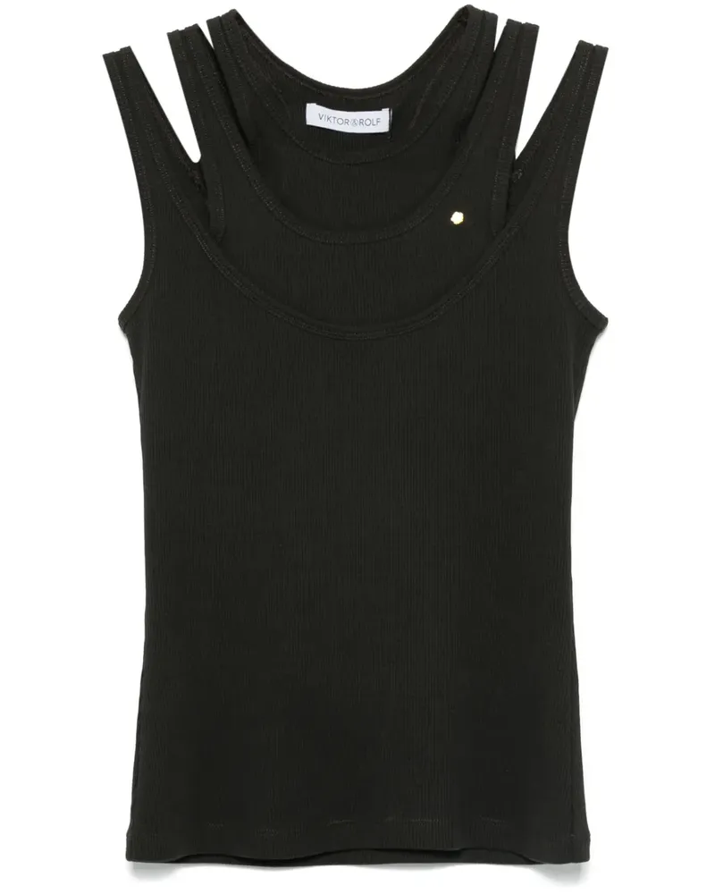Viktor & Rolf Trägershirt im Layering-Look - Schwarz Schwarz