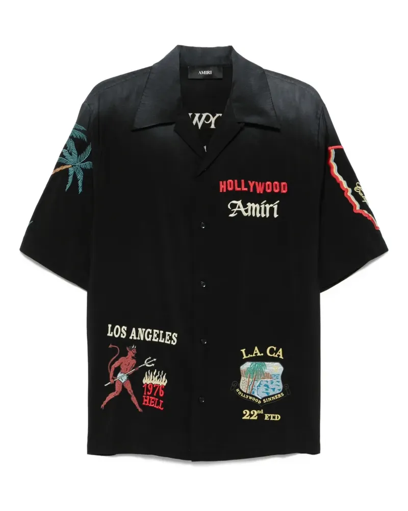 Amiri Besticktes Hemd - Schwarz Schwarz