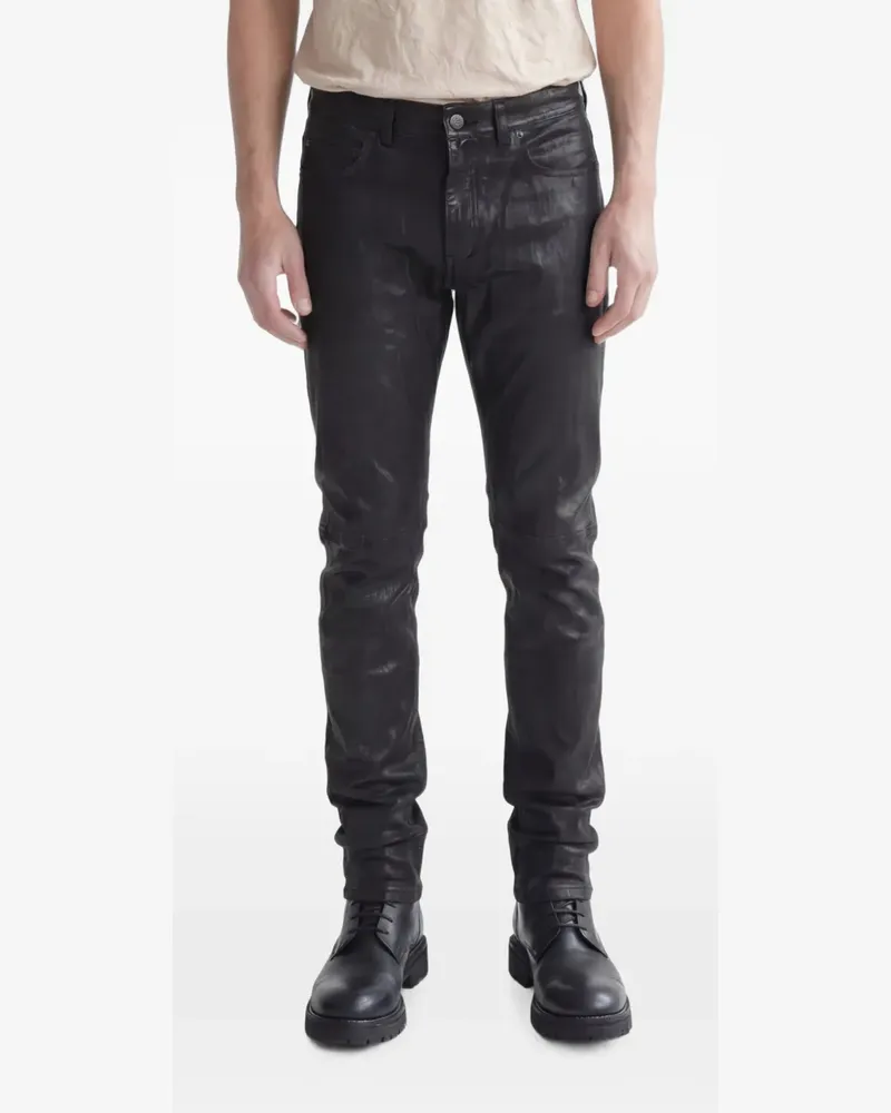 Giorgio Brato five-pocket leather trousers - Schwarz Schwarz