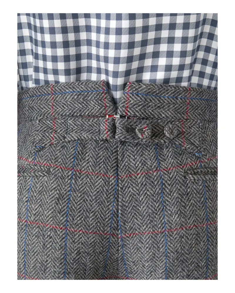 Thom Browne Karierte Hose mit Fischgrätenmuster - Grau Grau