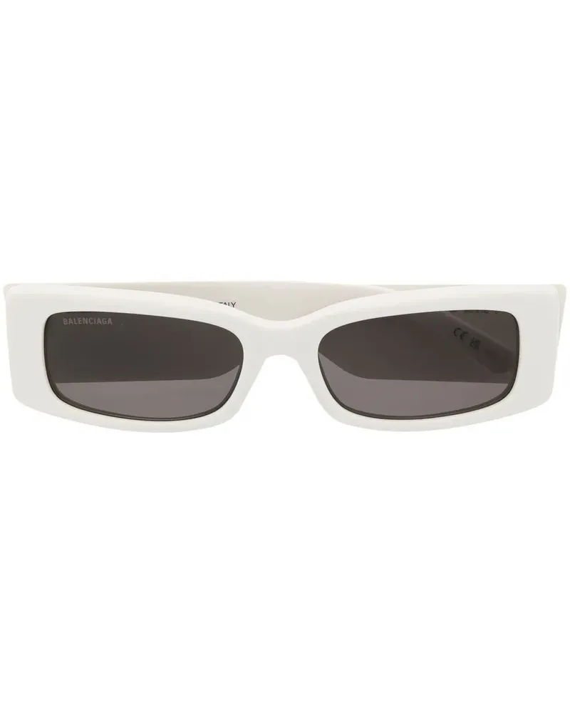 Balenciaga Sonnenbrille mit Logo-Print - Weiß Weiß
