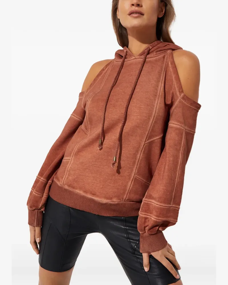 Retrofête washed terry hoodie - Braun Braun
