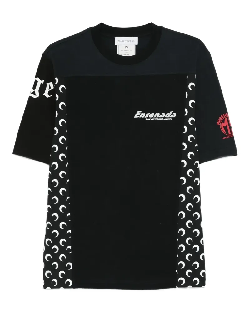 Marine Serre graphic-print T-shirt - Schwarz Schwarz