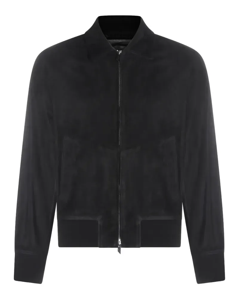 Salvatore Santoro zip-up suede jacket - Schwarz Schwarz