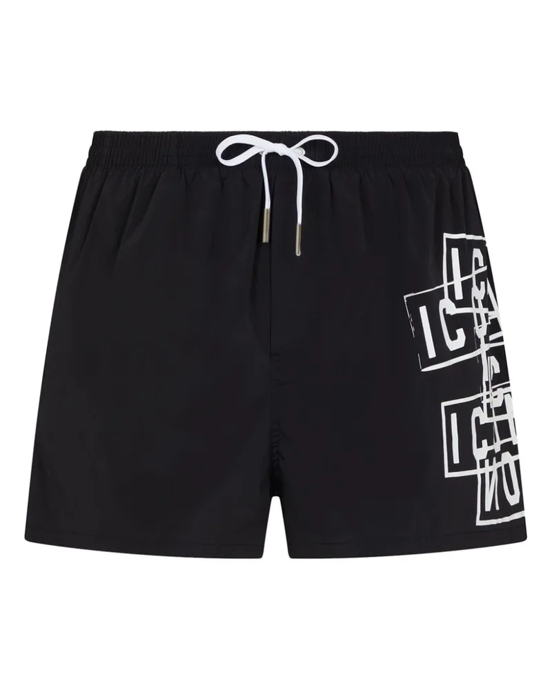 Dsquared2 Badeshorts mit "Icon"-Print - Schwarz Schwarz