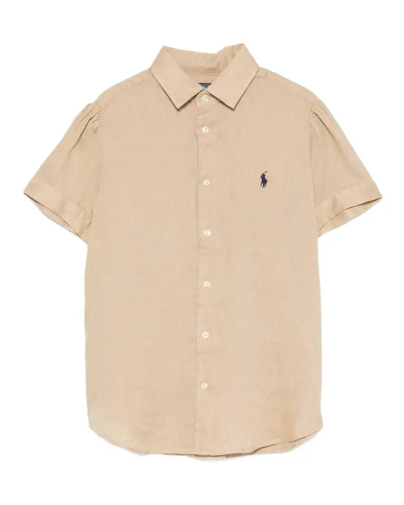 Ralph Lauren embroidered-logo short-sleeve shirt - Nude Nude