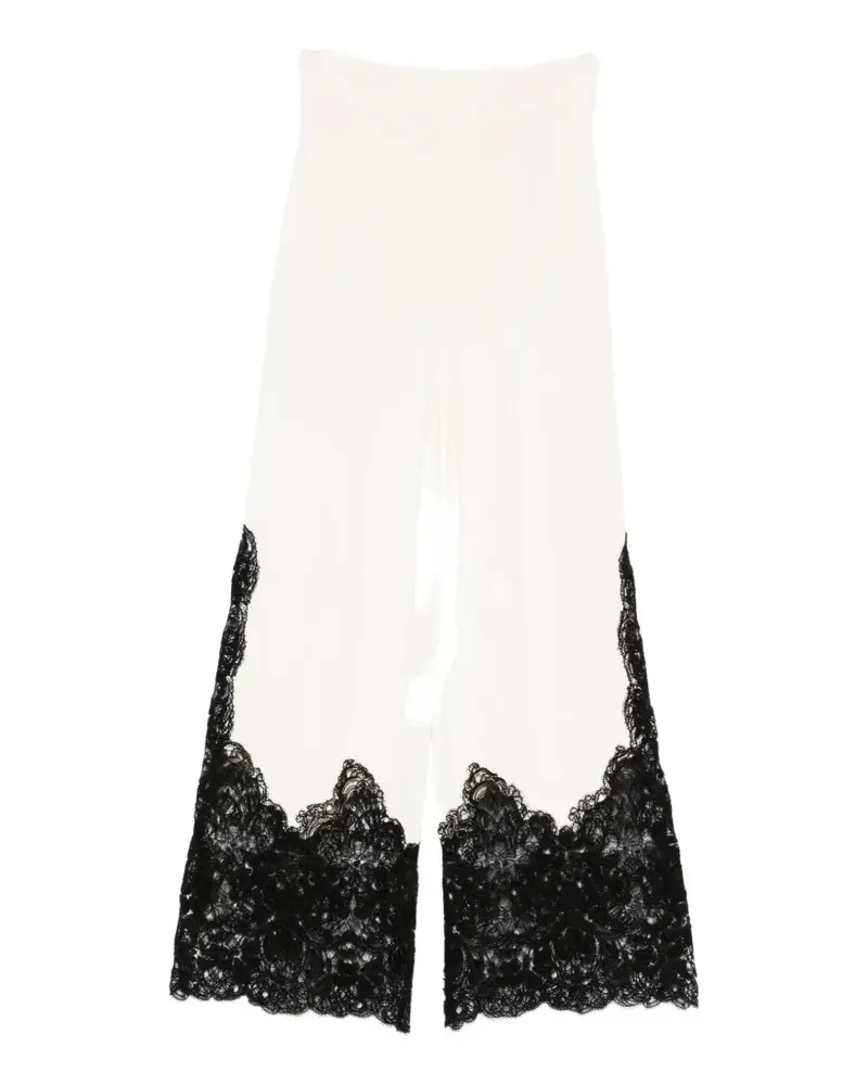 Ermanno Scervino lace-detail trousers - Weiß Weiß
